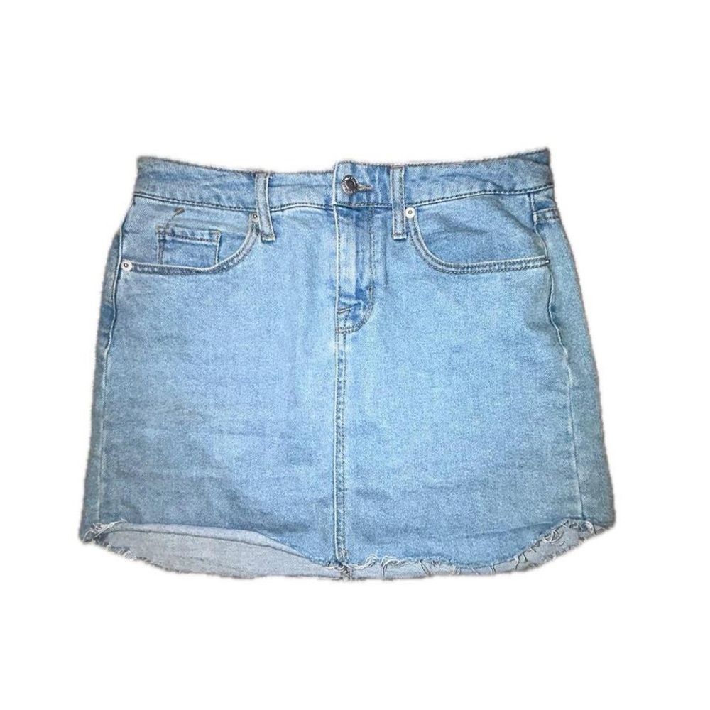 Distressed High waisted Jean Skirt